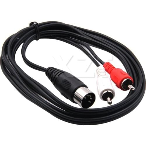 AT 1PCS 5-Pin DIN Male MIDI Cable to 2 Dual RCA Male Plug Audio Cable For Naim, Quad Stereo Systems 5 Pin DIN Male Plug Newest