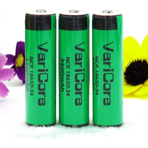 8PCS VariCore Protected Original Rechargeable Li-lon battery 18650 NCR18650-34 3400mah with PCB 3.7V For Flashlight batteries