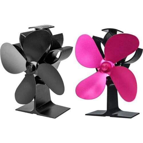 4 Blades Heat Powered Fireplace Stove Fan Wood Distribution Quiet Friendly Fan