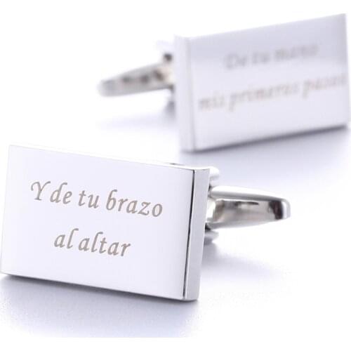 Custom Cufflinks Wedding Gifts Personalized Mens Shirt Cufflinks Sliver Customized Engraved Cufflink Men Gemelos Name Jewelry
