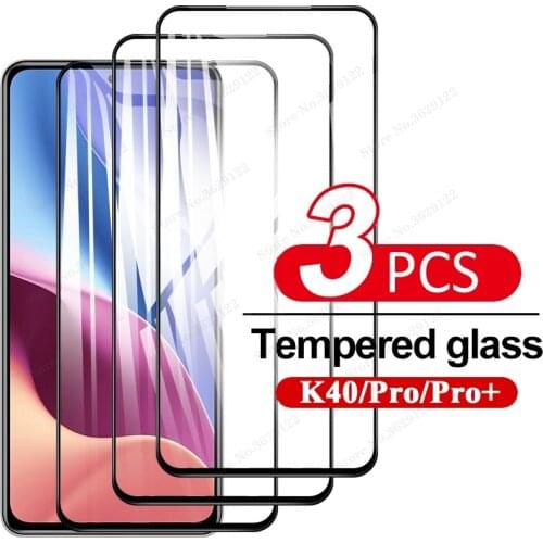 3PCS Screen Protector For Xiaomi Redmi K40 Pro Glass For Redmi K40 Glass For Xiaomi Redmi K40 Pro+ Glass K40 Ultra 6.67inch