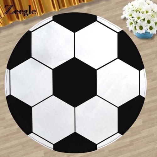 Zeegle Anti-slip Floor Mat Ball Round Carpet Computer Chair Pad Football Basketball Living Room Mat Children Bedroom Rugs