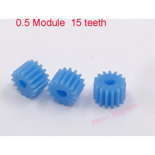1PC 0.5 modulus 15T Teeth D-shaped 3mm hole plastic gear N20 reduction motor gear DIY model