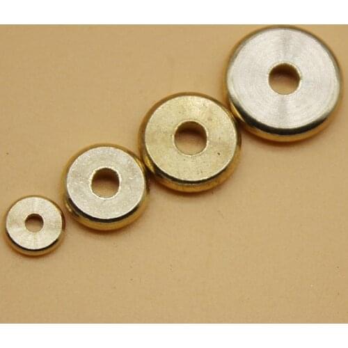 100pcs 4mm 6mm 8mm 10mm 12mm Flat Round Coin Brass Copper Spacer Beads with 2 3mm Big Hole for DIY Jewelry Making Wholesale