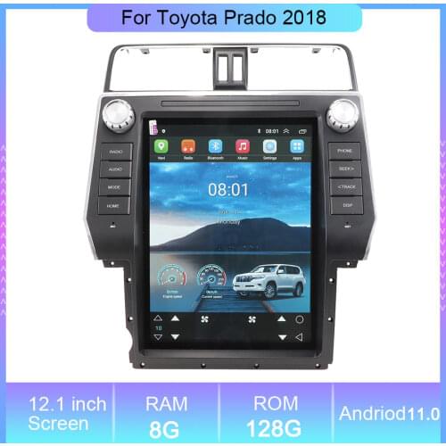 12.1 '' Android 9.0 Car Navigation Radio Receiver Video Player For Toyota Prado 2018 Stereo Multimedia Player Auto Radio