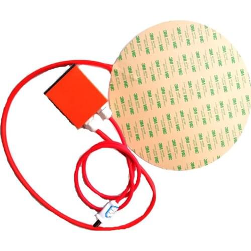 120V 630W Diameter280*1.5mm Round Silicone Rubber Heater adhesive 1 side digital thermostat on wire 2000mm lead wire
