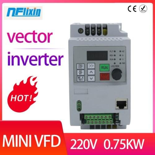 0.75KW inverter VFD 220V VARIABLE FREQUENCY DRIVE INVERTER 1 phase input 3 phase output 220v ac motor