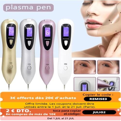 6 Level LCD Plasma Pen Face Skin Mole Removers Tattoo Skin Tag Removal Laser Pen Freckle Skin Tag Wart Removal Tool Beauty Care