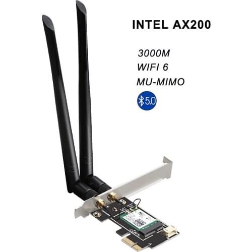 802.11ax Wireless WiFi6 PCI Express Network Card Adapter Dongle 3000M With Intel AX200 Wireless Adapter for PC