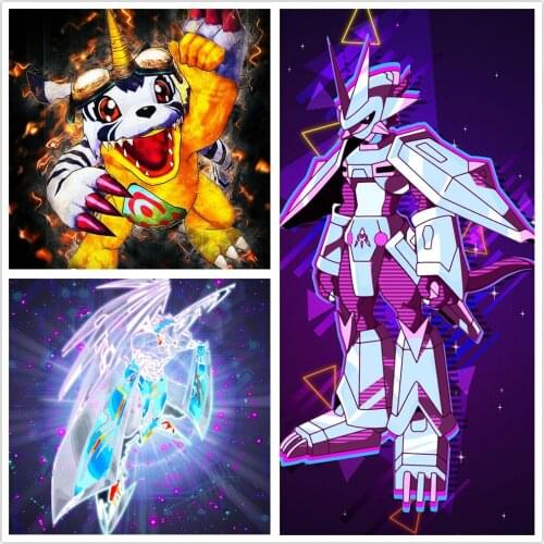Mechanics digimon figure stickers anime poster hd Home Decor painting wall bedroom poster Study Bedroom Bar Cafe Wall painting