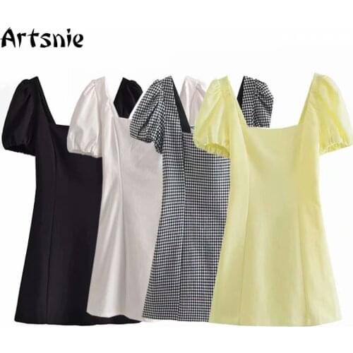 Желтые летние платья Artsnie China At AliExpress