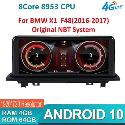 Qualcomm Car Multimedia For BMW X1 F48 2016-2017 Android 10.0 Autoradio Navigation GPS Stereo Headunit IPS 10.25' Screen Auto