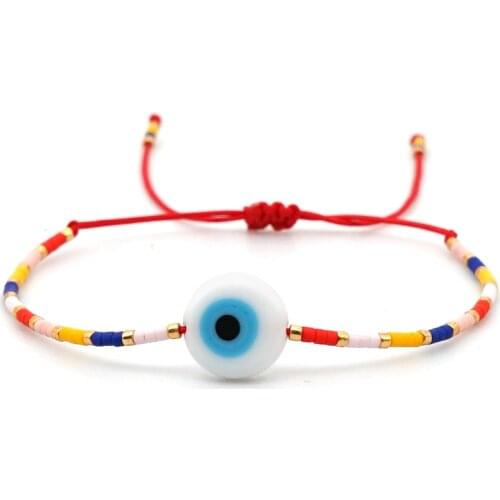 Go2Boho Miyuki Bracelet Glass Beads Evil Eye Bracelets For Women Jewelry Bohemian Pulseras Muticolor Handmade Rope Adjustable