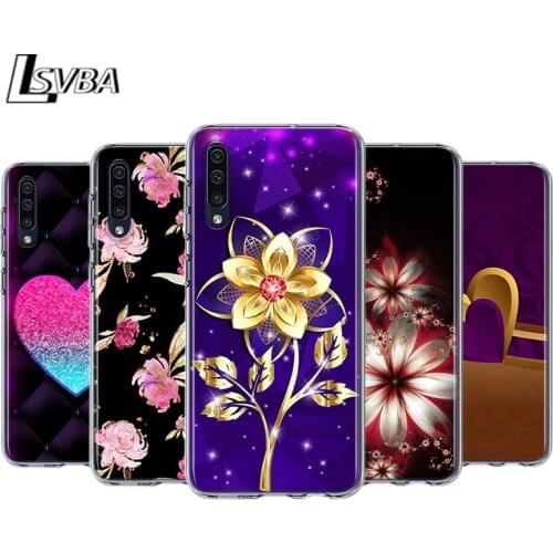 Pink love heart Leaf For Samsung Galaxy A90 A80 A70 A60 A50 A40 A30 A32 A52 A72 A02S A2 A20S A20E A10S A10E A10 Phone Case