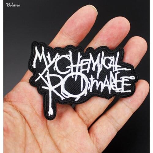 Black White Rock Metal Band Ironing Patches Embroidery Creative Letters Badges Applique cropped Stickers DIY Accessory