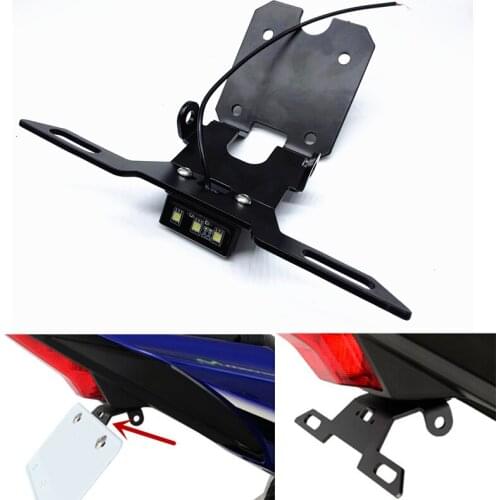 For YAMAHA YZF-R15 YZF R15 YZFR15 V3 2017 2018 Motorcycle Tail Tidy Fender Elimina Registration License Plate Holder LED Light