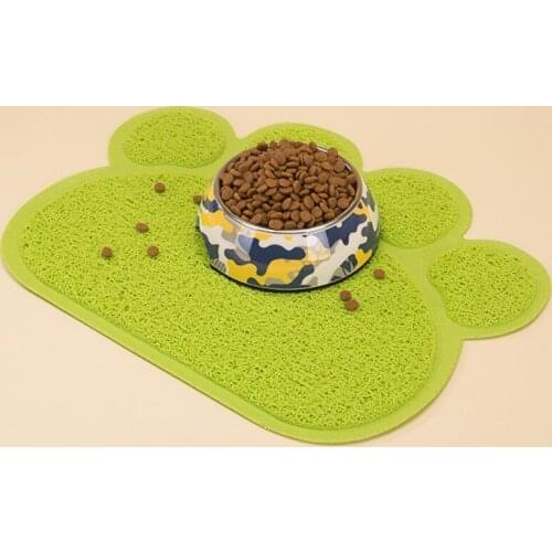 Cat Pet Litter Mat Paw Print Puppy Kitty Dish Feeding Bowl Placemat Tidy Chihuahua Easy Cleaning Sleeping Pad Cat Supplies