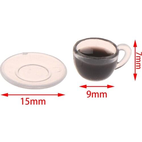 Doll House Mini 2 Pcs Set Coffee Cup And Saucer Dollhouse Miniature Kitchen Toys