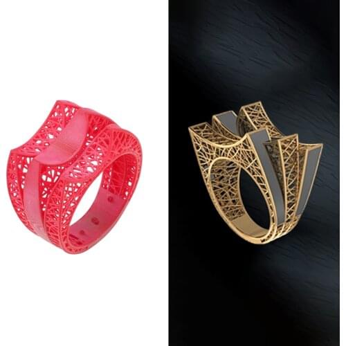 Bulk Production Castable Resin Printing Services for Accuracy 3D Files Jewelry Ring for Man