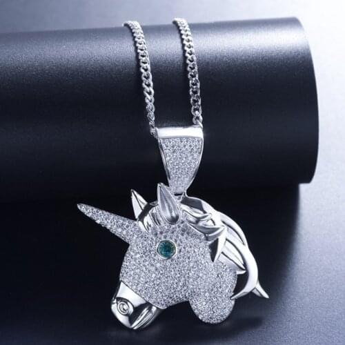 Fashion High Quality Metal Animal Unicorn Necklace Men and Women Pendant Necklace Sweet Romantic Cute Necklace