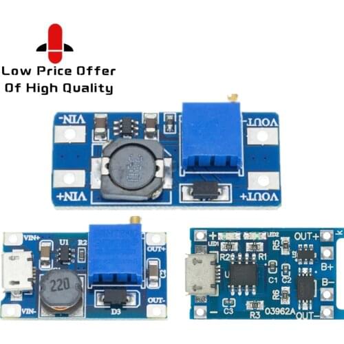 SAMIORE ROBOT 1PCS MT3608 DC-DC Step Up Converter Booster Power Supply Module Boost Step-up Board MAX output 28V 2A for arduino