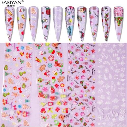 Nail Art Foil Stickers 10PCS Colorful Retro Geometric Christmas Halloween Transfer Paper Gorgeous DIY Manicure Decoration 4*20cm