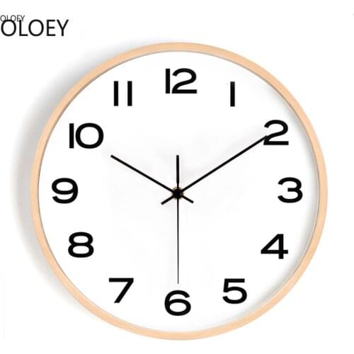 Modern Design Solid Wood Nordic Wall Clock Living Room Bedroom Wall Watches Home Decor Creative Silent Clocks Wall Watch Brief