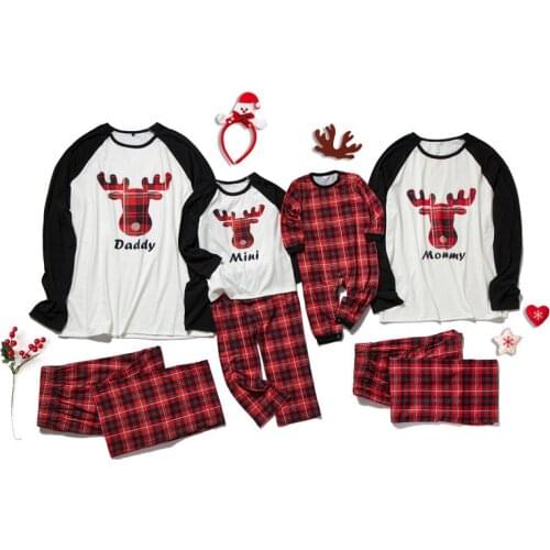 Family Christmas Matching Pajamas Set 2020 Xmas Adult Kids Pyjamas Baby Romper Red Plaid Christmas Family Matching Outfits