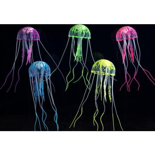 Personalized fish aquarium tank decorations glowing jellyfish