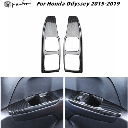 Fit For Honda Odyssey 2015 2016 2017 2018 19 Carbon fiber style interior trim accessories rear seat water cup panel ABS sticker