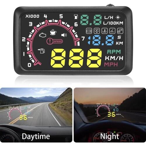 5.5inch Car HUD Head-up Display OBD2 Overspeed Warning System Projector Windshield Auto Electronic Voltage Alarm