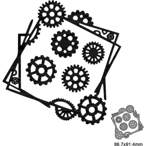 Frames Gearwheel Cards Metal Cutting Dies For DIY Scrapbook Cutting Die Paper Cards Embossed Decorative Craft 2021 New