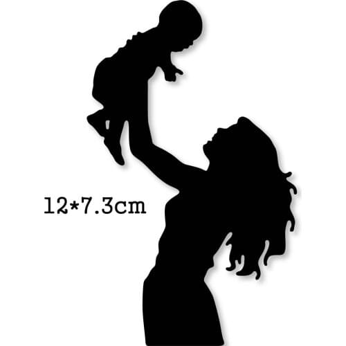 Mum and Son Metal Cutting Dies Cut Die Mold Mother Baby Scrapbook Paper Craft Knife Mould Blade Punch Stencils Dies 2020 New