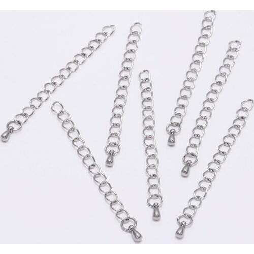 10pcs 5/10cm Length 5/10cm Stainless Steel Bracelet Extension Tail Chain Necklace Extender Chains for DIY Jewelry Making Finding