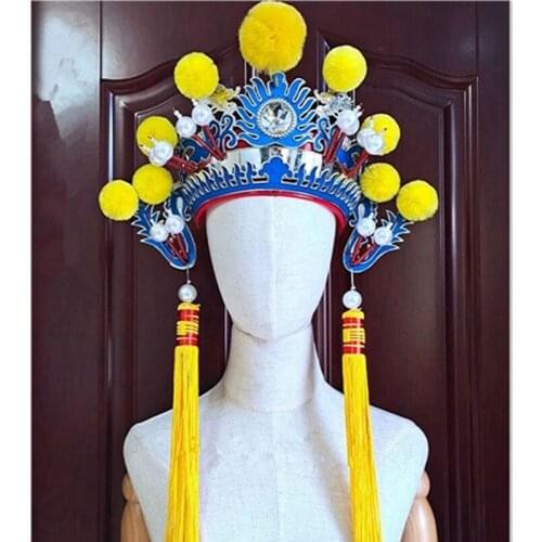 Vintage Wedding Bride Bridegroom Hats For Adults Beijing Opera Hats Chinese Traditional Dance Performance Headwear Festival Prop