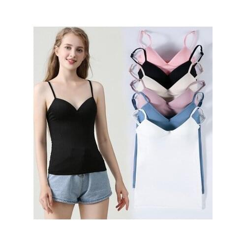 Women Sexy Summer Wear Korean Version Of The New Explosions Modal Seamless One-piece Rimless Bra Camisole