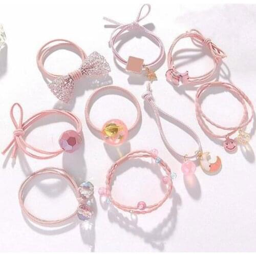 9 Pcs Women Starry Sky Hair Rope Set Hair Band Rubber Band Headwear Scrunchies Headband Ponytail Hair Accessories for Girls