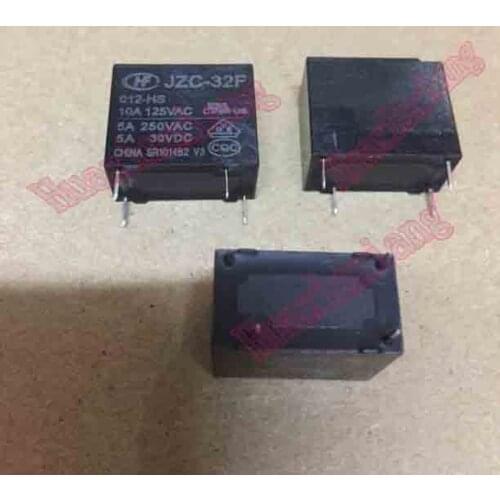 10PCS/Lot JZC-32F HF32F JZC-32F-012-HS 5A 12VDC 12V Power Relay 4Pin