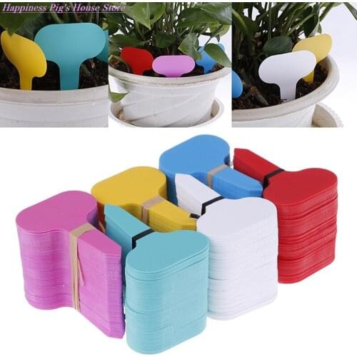 100pcs/lot Plastic Garden Plant Label Flowers Potted Plant Nursery Signs Prompt Card And Tag Identification Tools Decor 6.5*5cm
