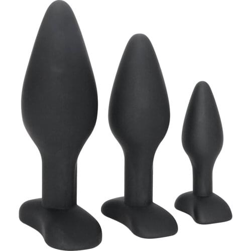 3Pcs/Set Butt Plug S/M/L Black Anal Plug Prostate Massager Anal Trainer Sex Toys for Men Women Gay Adult Products