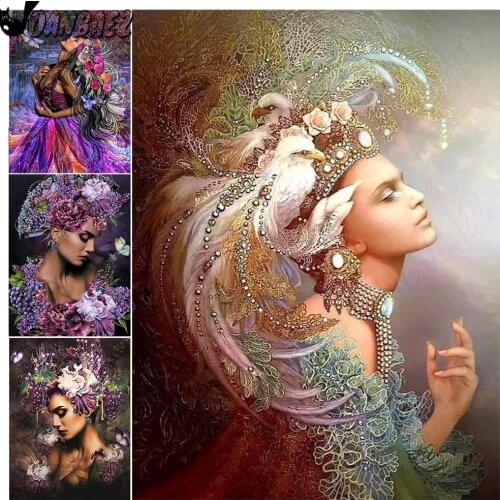 Diamond Painting Beauty Mosaic Set Portrait Cross Stitch 5D Diy Flower Rhinestone Hand Inlaid Home Decoration Gift Design