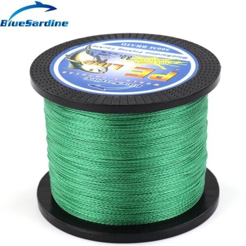 BlueSardine 500M Green Braided Fishing Line Multifilament Fishing Wire PE Braided Line Peche Pesca Tackle 12LB - 90LB