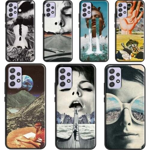 Vintage collage surreal Art Aesthetics Fundas For Samsung A51 A71 A41 A31 A11 A21S A12 A32 A42 A52 A72 A02 A10 A20S A50 A70 Case