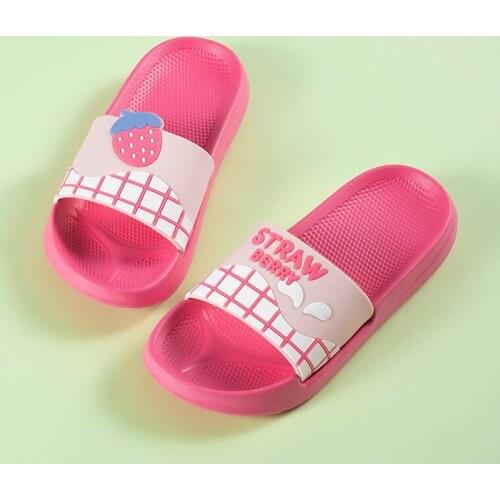 Big Kids Slippers Fruit Print EVA Bathroom Wear Anti-Slippery Cute Flat Shoes Home Summer Boys and Girls Sandals Comfortable New