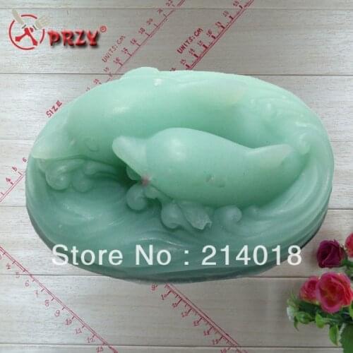 Soap Mold Cake Decoration Mold Manual Handmade Soap Mold NO.:SO105 Silica Gel Modelling Silicon Dolphin Family Moulds PRZY 001