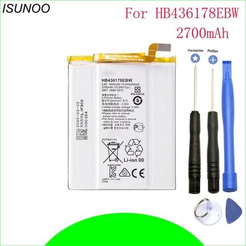 ISUNOO HB436178EBW Battery For Huawei Mate S CRR-CL00 UL00 Batterie Bateria Batterij 2700mAh With Repair Tools
