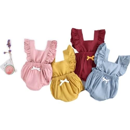 Summer Baby Girls Rompers Baby Outfit Ruffles Princess Baby Clothing Bebe Roupas Newborn Baby Clothes Infant Overalls Clothing