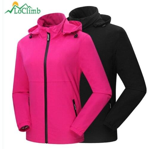 LoClimb Stretch Camping Hiking Jacket Men Women Spring Outdoor Sport Coat Climbing Trekking Windbreaker Waterproof Jackets AM363