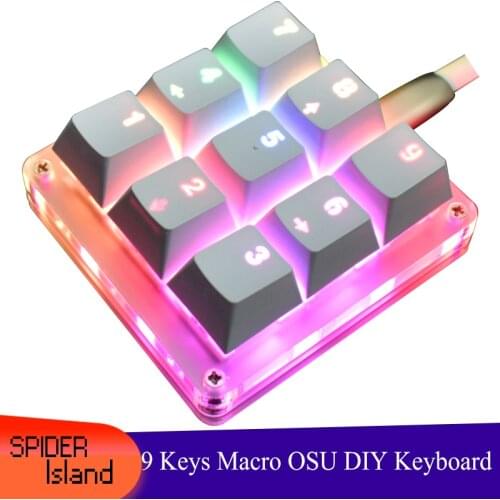 Mini Mechanical Keyboard 9 Keys Macro OSU Keyboard DIY Custom Programmable RGB LED Backlight Electric Game PC Laptop MAC