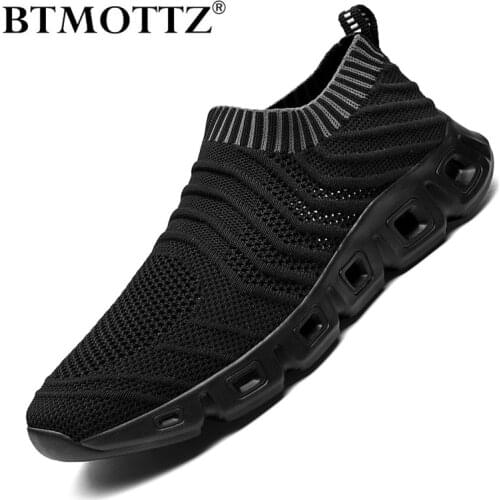 Summer Men Shoes Lightweight Mesh Sneakers Men Outdoor Casual Walking Shoes Breathable Slip on Mens Loafers Zapatillas Hombre